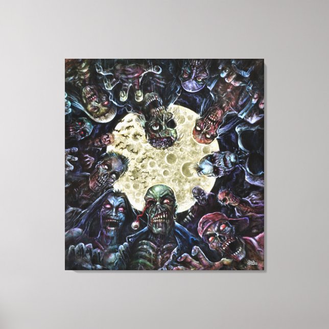 Toile Attaque de zombies (Horde de zombie) (Recto)