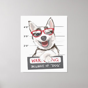 Toile Attention Au Chien  Cadeaux Pour Le Propriétaire D