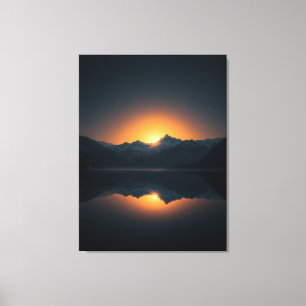 Toile Aube dorée sur des sommets silencieux – Lever de s