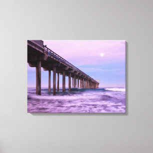 Toile Aube violette sur la jetée, Californie