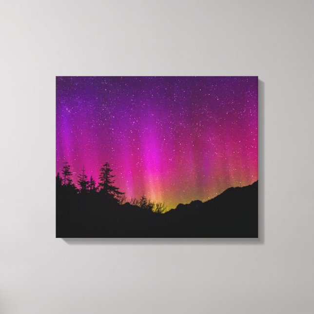 Toile aurores boréales Aurora Borealis étoile ciel (Recto)