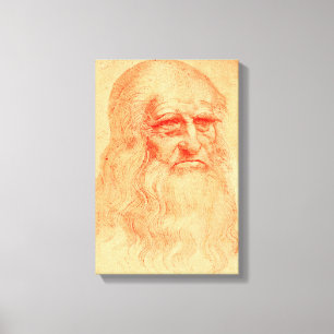Toile Auto-portrait craie rouge de Léonard de Vinci