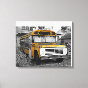 Toile Autobus scolaire jaune