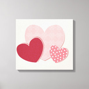 Toile Autocollant de papier de coeurs roses