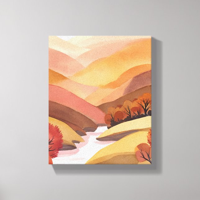 Toile Automne au-dessus | Paysage de l'aquarelle du feui (Recto)