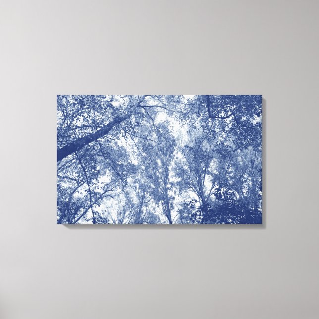 Toile Automne Bleu - Effet Cyanotype (Recto)