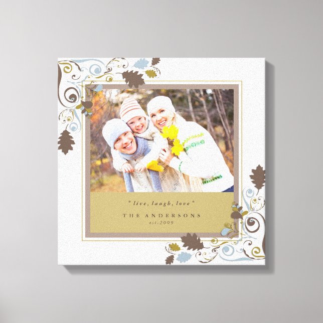 Toile Automne Feuilles de l'automne Fils Famille Photo C (Recto)