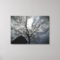 Automne Lune Ciel Moderne Noir & Blanc