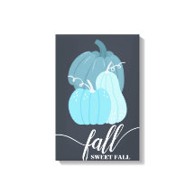 Automne Sweet Bleu Bleu Citrouille Mur Art