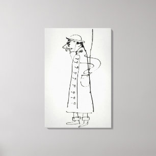 Toile Autoportrait de Henri De Toulouse-Lautrec  ,