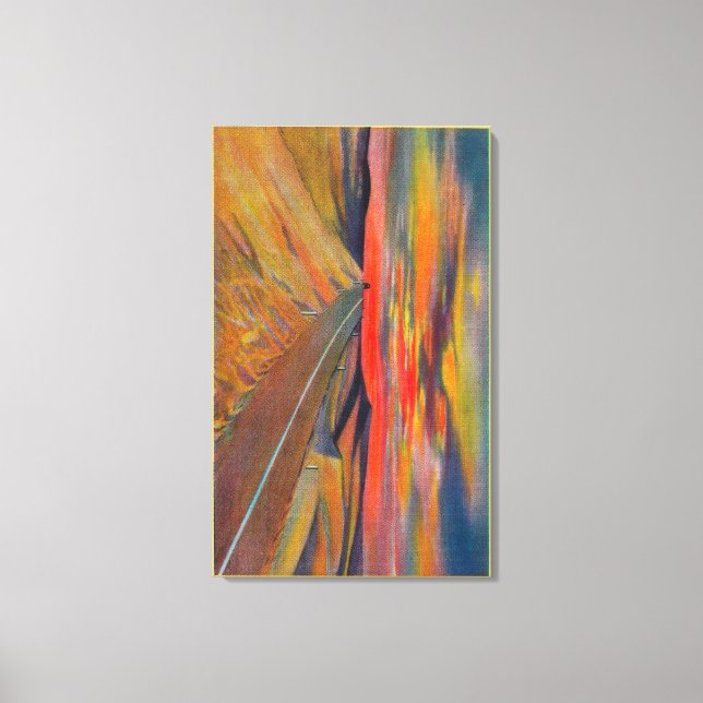 Toile Autoroute US 80 traversant l'état du Sahara améric (Recto)