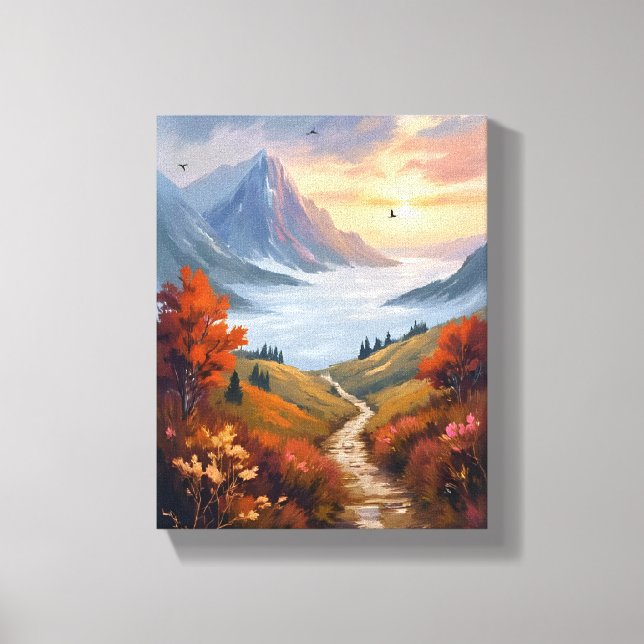 Toile Autumn Daydreams | Fall Mountain Landscape Painted (Recto)