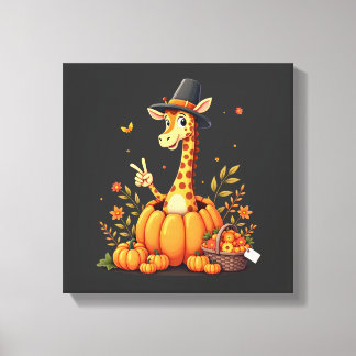 Toile Autumn Pumpkin Fall Giraffe Thanksgiving Womens Me