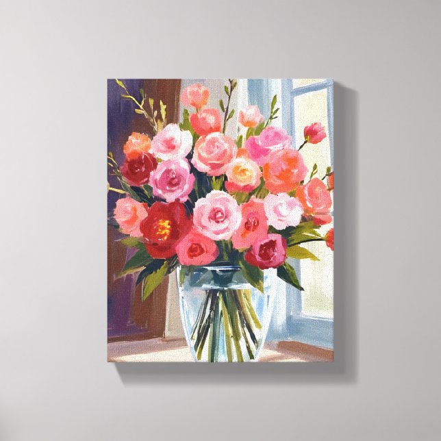 Toile Autumn Rose Bouquet Floral Fall (Recto)