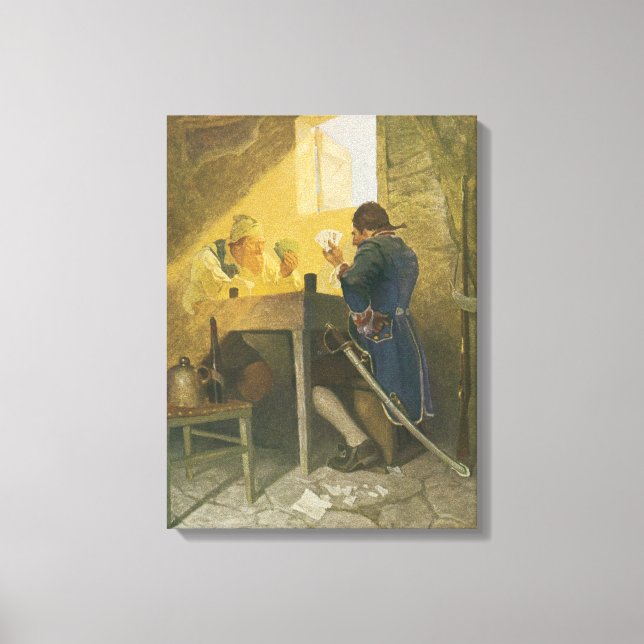 Toile Aux Cartes dans la cage de Cluny par NC Wyeth (Recto)