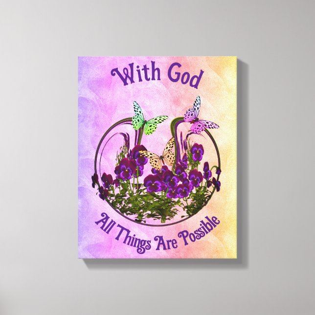 Toile Avec Dieu Papillon Fleur Art Inspiration (Recto)