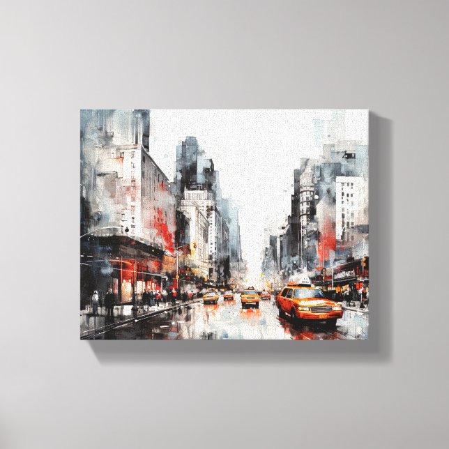 Toile avec New York City, paysage peint. (Recto)