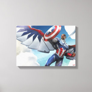 Toile Avengers   Capitaine America Sam Wilson Flying