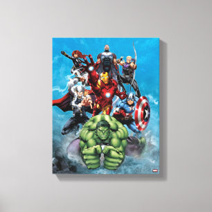 Toile Avengers Classiques Hulk menant les Avengers
