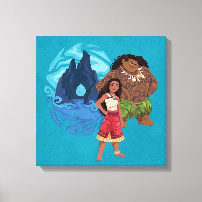 Toile Aventures Moana & Maui en Océanie (Recto)