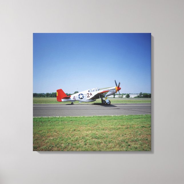 Toile Avion P-51 C Tuskegee Red Tail à l'Aviation royale (Recto)