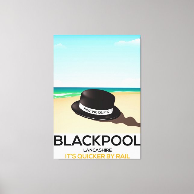 Toile Avis de train de voyage casquette Blackpool "baise (Recto)