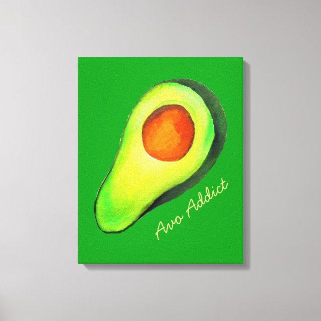 Toile Avocat vert addict art mignon (Recto)
