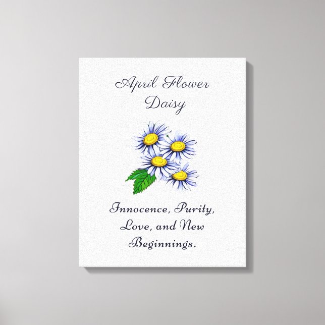 Toile Avril Mois de naissance Fleur Daisy Fresque et Sim (Recto)