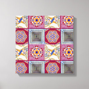 Toile Azulejos Carreaux géométriques avec torsion CG