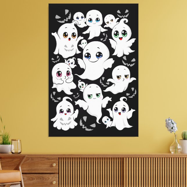 Toile Baby Ghosts Éffrayant mignon Halloween humeur (Insitu(Salon))