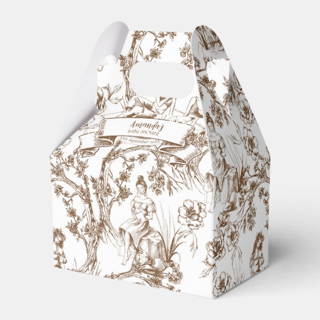 Toile Baby Shower Favour Box (Front Side)