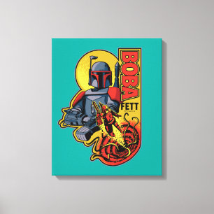 Toile Badge graphique Retro Boba Fett Sarlacc