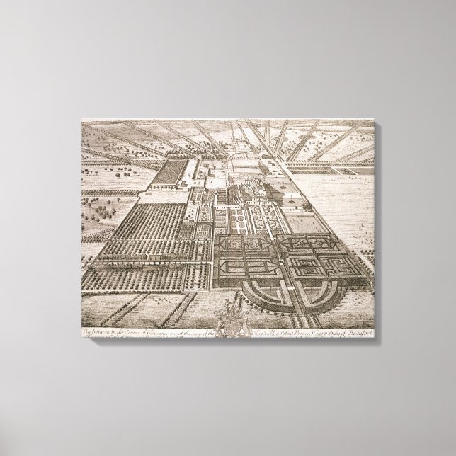 Toile Badminton House dans le Comté de Gloucester, engra (Recto)