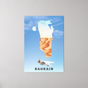 Toile Bahreïn Illustrated travel poster print.
