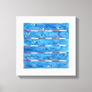 Toile Baigneurs pendant les échauffements en aquarelle