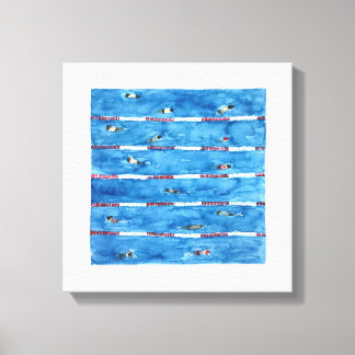 Toile Baigneurs pendant les échauffements en aquarelle