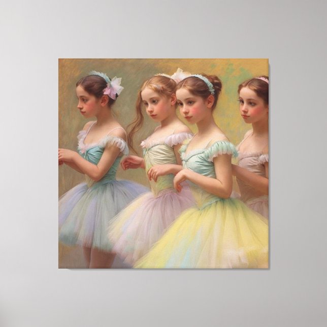 Toile Bailarinas en el estilo de Degas en tonos suaves (Recto)