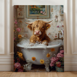 Toile Bain Moussant Fantaisiste à la Vache des Highlands