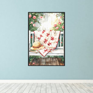 Toile Balançoire Vintage Rose avec Charme de Courtepoint