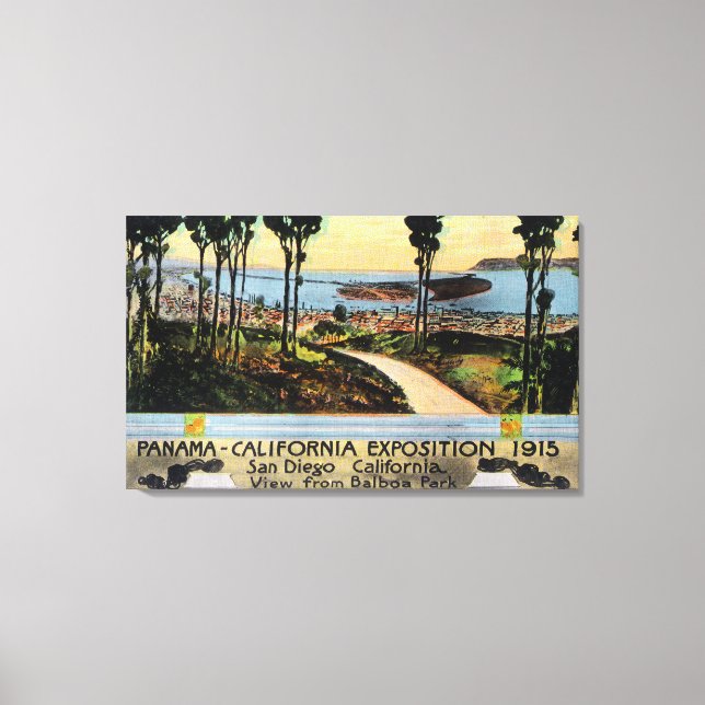 Toile Balboa Park Vue de la ville, Panama-CA Expo (Recto)