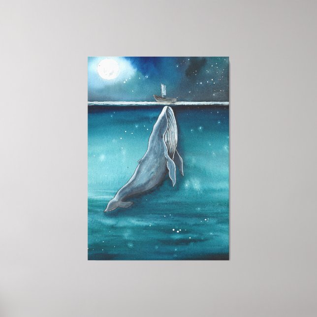 Toile baleine et bateau (Recto)
