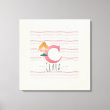 Ballerina rose pâle Monogramme C - Art personnalis