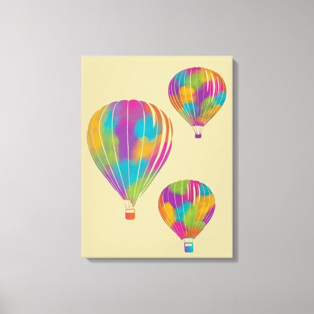 Toile Ballons à air chaud avec arc-en-ciel peint (Recto)