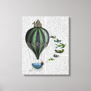 Toile Ballons à air chaud et oiseaux