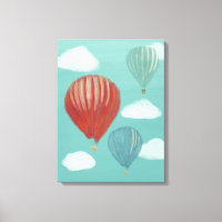 Ballons à air chaud peint et nuages blancs