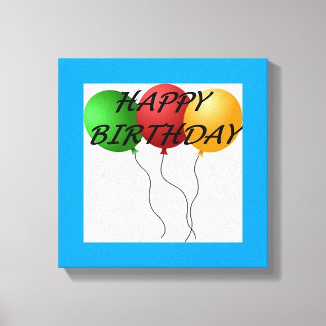 TOILE BALLONS "HEUREUX ANNIVERSAIRE" (Recto)