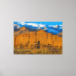 Toile Bamyan, Afghanistan - Vallée de la falaise du Boud