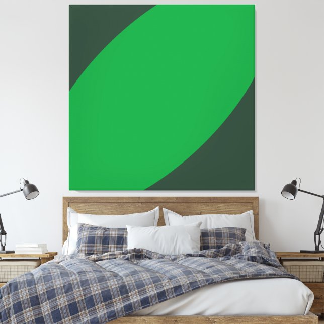 Toile BANANA FEAF Tropical Deux Tons Vert Courbes Modern (Insitu(Chambre))