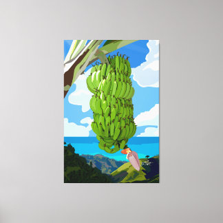 Toile Bananes vertes Mer de Montagne Bleue