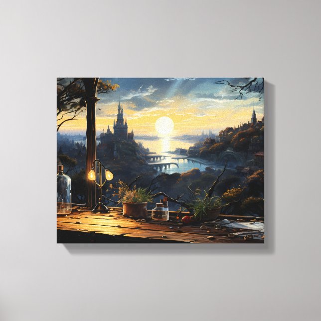 Toile Banc Magic Workshop surplombant une baie d'Imagina (Recto)